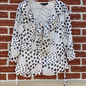 Elegancia Blouse - Size 6- With ¾ Length Sleeves Ruffled